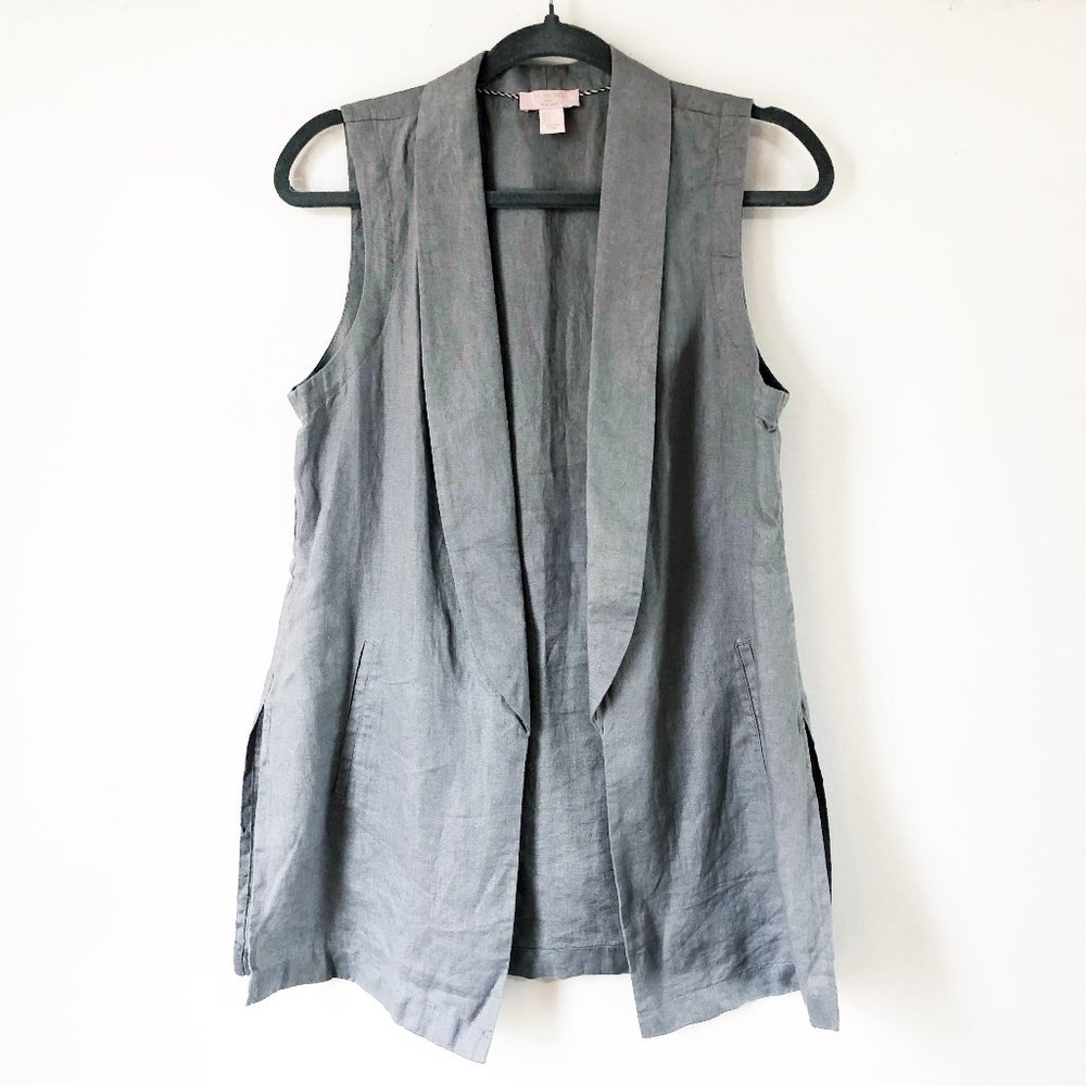 St. Tropez sleeveless linen vest NWOT